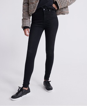 Superdry High Rise Skinny Női Farmer Fekete | MAYHB8106